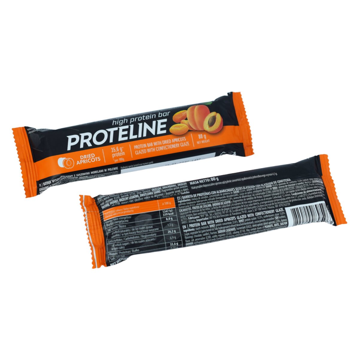 Protein bar with dried apricots glazed